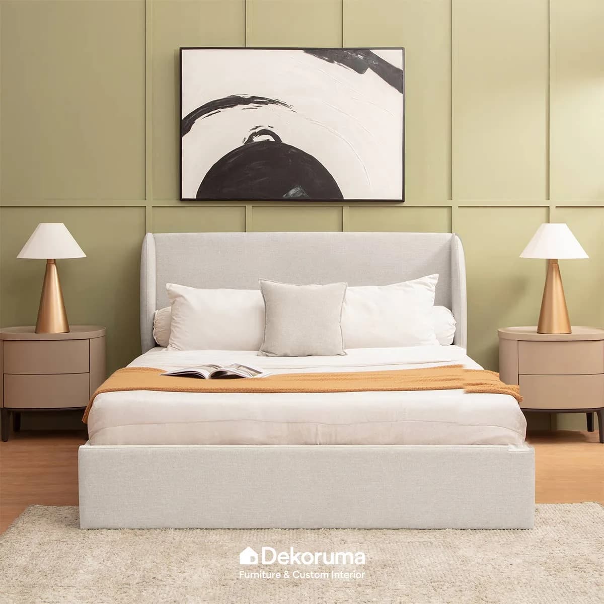 Heim Studio LEYA Headboard & Dipan - Abu-abu