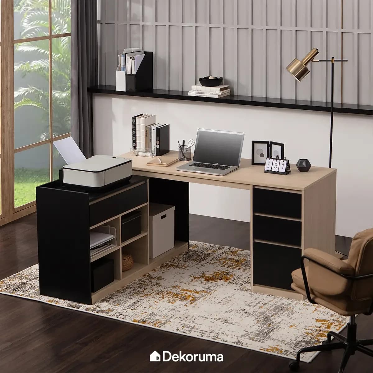 Heim Studio MEIWA Meja Kerja L Shape