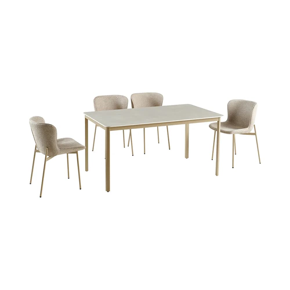 Informa Maula Set Meja Makan 4 Kursi - Krem Beige