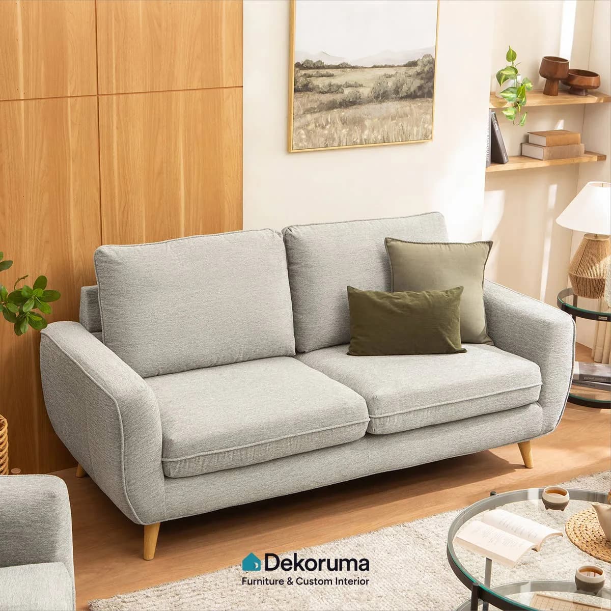 Heim Studio ARASHI Sofa 3 Dudukan Kain - Abu