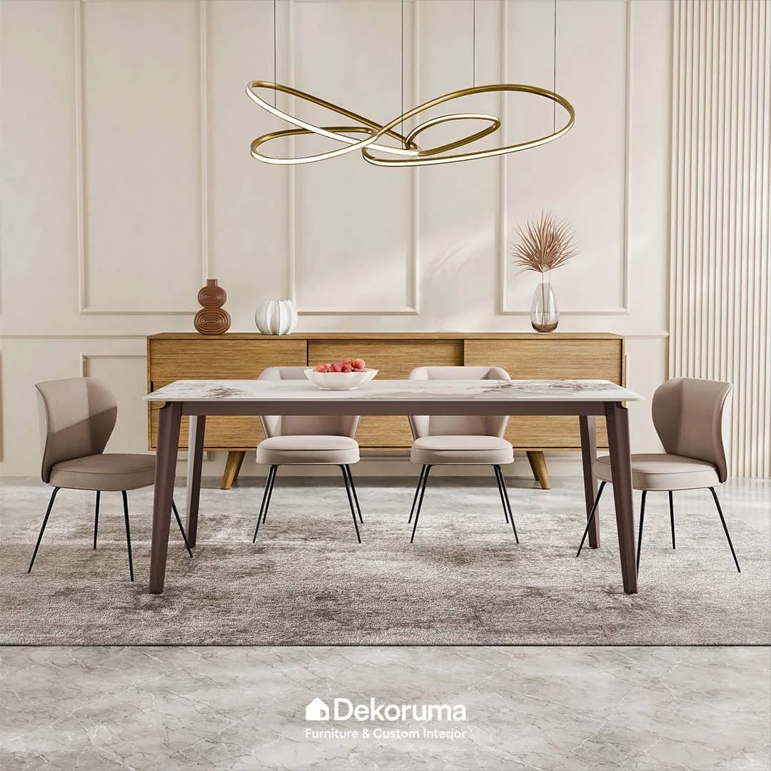 Tenzo Living FIENNA Meja Makan Sintered Stone 180x90 cm - White